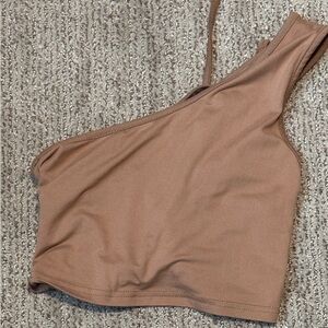 SHEIN Brown One-Shoulder Top